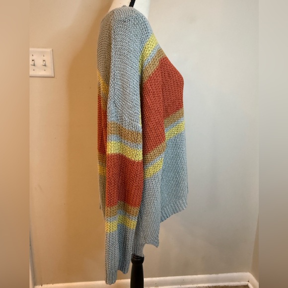 Kori wide striped knit Lagenlook boho sweater SZ XL - Picture 2 of 13